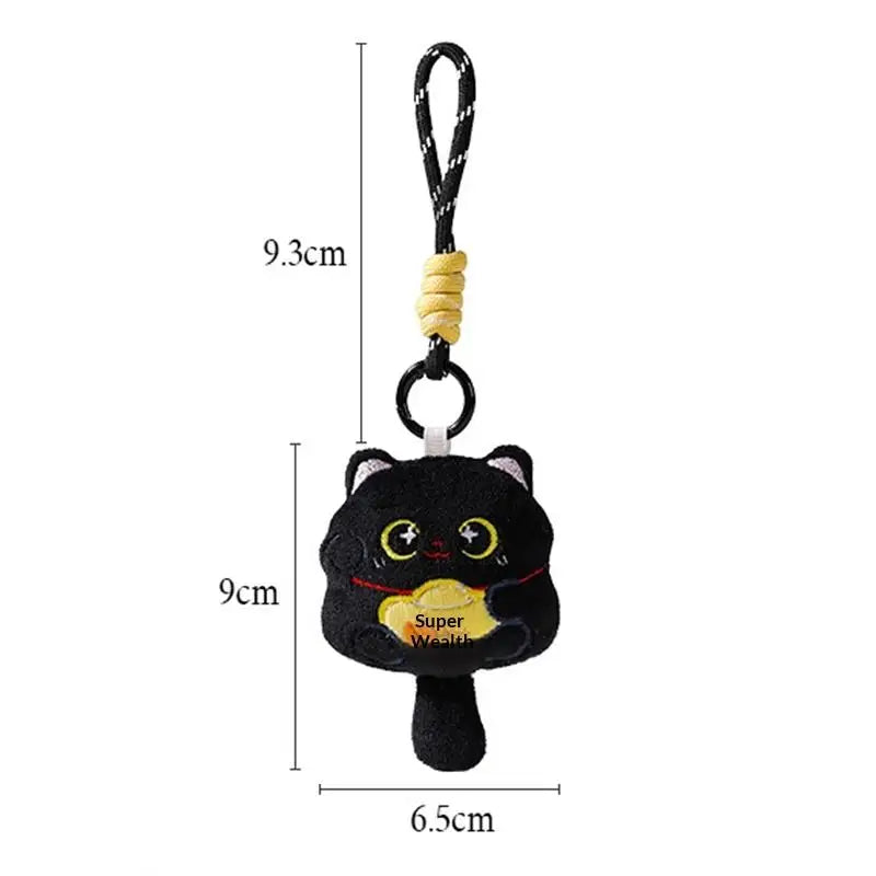 ▶1/2PCS Lucky Cat Mascot Plush Doll Stuffed Toy Keychain Pendant Lanyard Bag Hanging New Year Blessing Souvenir Gift