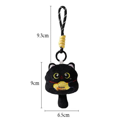 ▶1/2PCS Lucky Cat Mascot Plush Doll Stuffed Toy Keychain Pendant Lanyard Bag Hanging New Year Blessing Souvenir Gift
