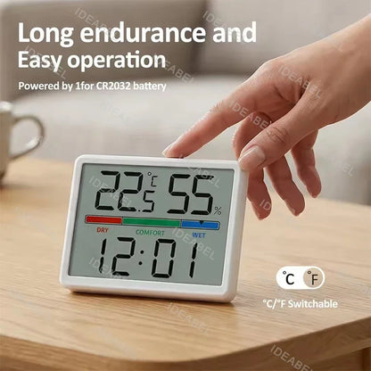 LCD Digital Thermometer Hygrometer Indoor Room Electronic Temperature Humidity Meter Sensor Gauge Weather Station For Home ﻿