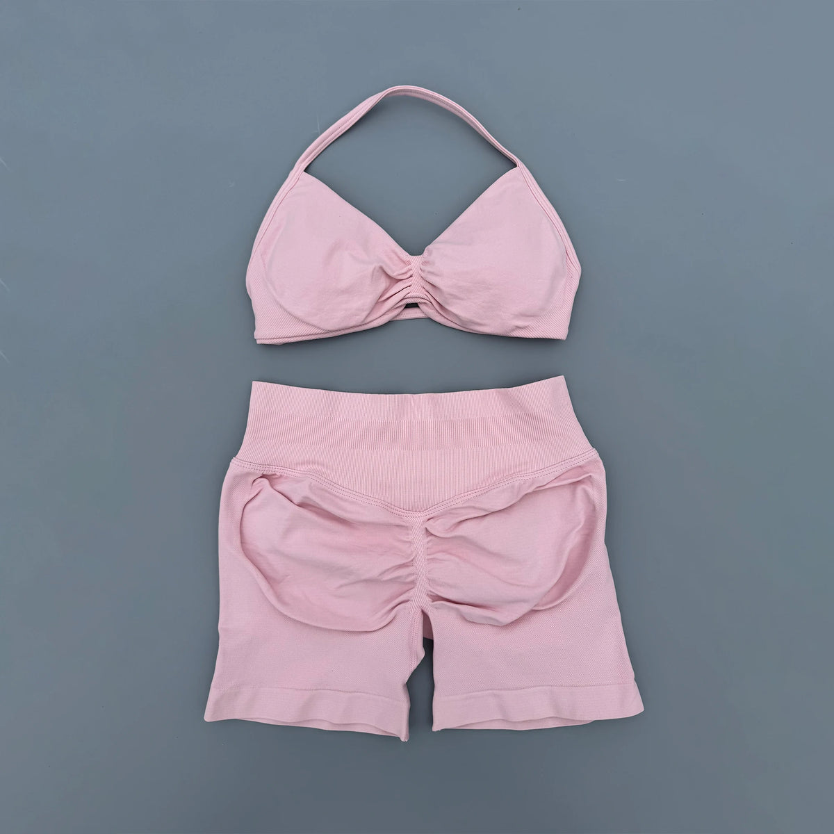 2 Piece Sports Gym Set Strappy Bra Yoga Underwear Short Sport Leggings Bicycle Running Sportswear Woman Seamless Yoga Set
