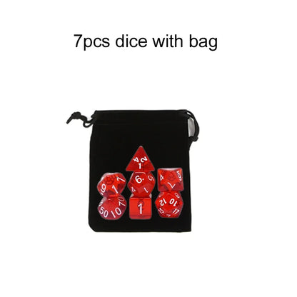 7pcs/set Multicolour Dice Set Multiple Colors Polyhedral RPG DND Role Playing Dragons Board Game Multiple Dice With Bags TMZ