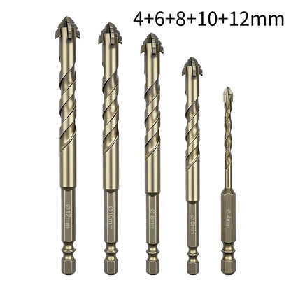 High-Four-edged serrated eccentric drill for dry drilling of ceramic tiles, glass, marble, concrete, stainless steel drill bits