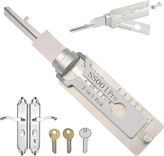 2-in-1 Stainless Steel Master Key Decoder Master Key Decoder S001 PRO for Access Doors and Various Shapes Lock Picks Kits