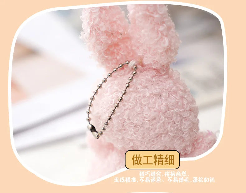 10cm Soft Stuffed rabbit Plush Toys Mini Bow-tie sitting bunny Dolls Small Gift for Party Wedding Keychain Pendant Teddy Doll