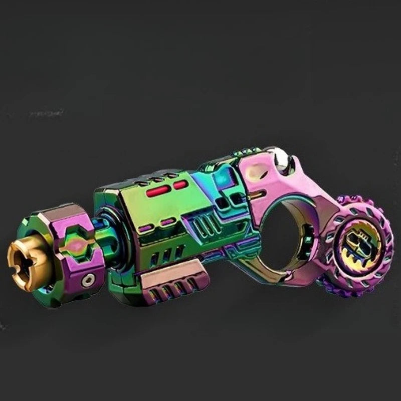 Mini Metal EDC Stress Relief Toy Pistol Guns Eject Fidget Roller Spinner Mechanical Slider Ratchet Wheel Paragraph Ring Adults