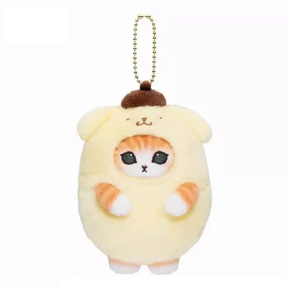 Anime Shark Cat Co Branded Cross-dress Kuromi Hello Kitty Cinnamoroll Plush Toys Collect Decoration Pendant Gift