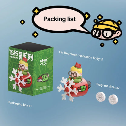 Cool Bear Pilot Car Air Freshener Rotating Propeller Air Outlet Perfume Fragrance Flavoring 자동차 공기 청정기 Accessories 방향제 차량용
