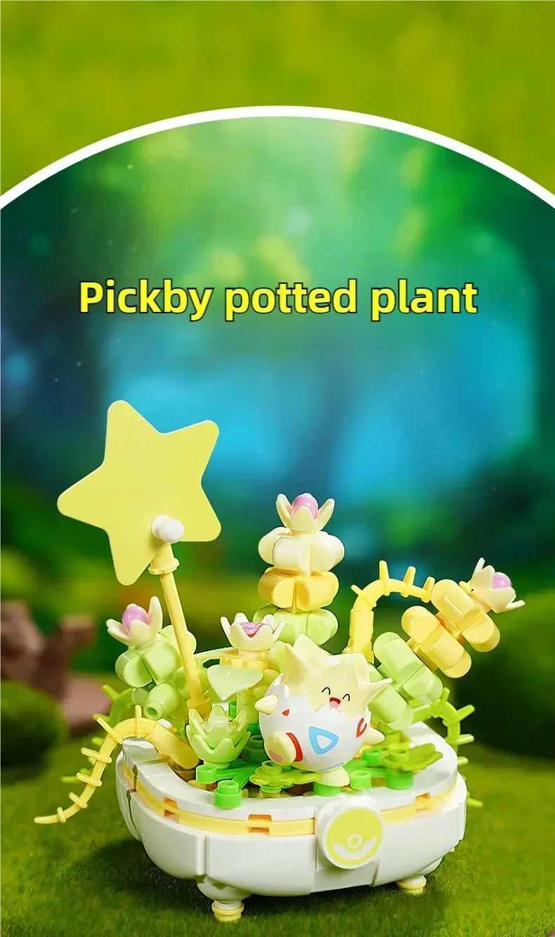 Pokémon Series Building Blocks Pikachu Psyduck Pogaman Cartoon Scene Model Bricks Collection Ornaments DIY Toys Holiday Gifts