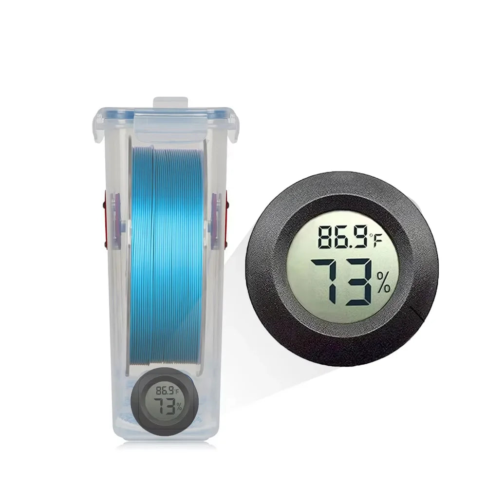 Round Digital LCD Thermometer For Car Indoor Room Cigar Wine Cabinet Digital Temperature Humidity Meter Pet  Acrylic Box