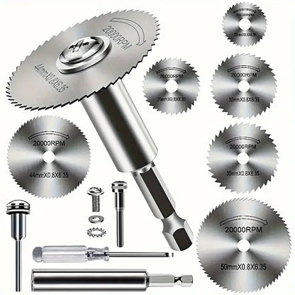 High-Speed Steel Saw Blades 10PCS, 1/4" Hex Shank Universal Fit for Grinders, Metal/Wood/Plastic Cutting Discs, Durable Rotary T