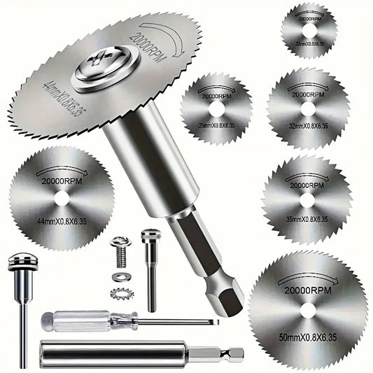 High-Speed Steel Saw Blades 10PCS, 1/4" Hex Shank Universal Fit for Grinders, Metal/Wood/Plastic Cutting Discs, Durable Rotary T