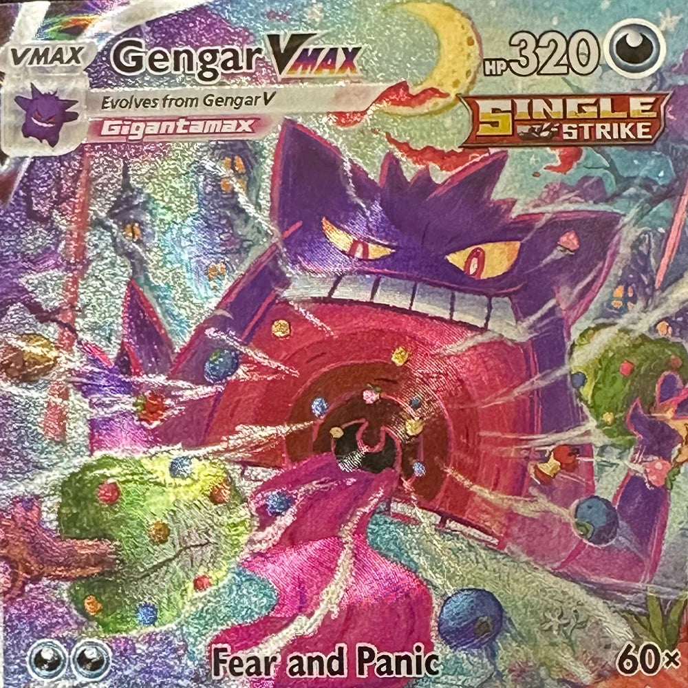 PTCG Game Collection Cards 63*88mm Anime Gengar VMAX Swallow Up English Version Refractive Colorful Flash Texture Child Gift Toy