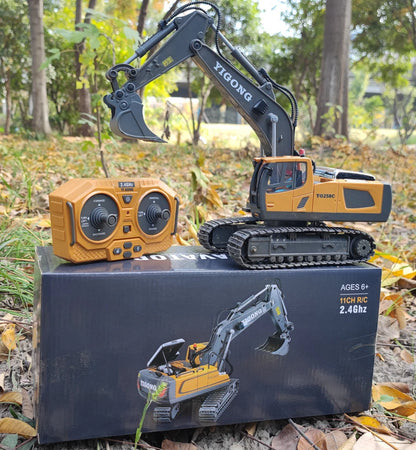 4WD Remote Control Excavator 4x4 Alloy Dump Truck Bulldozer Radio Model RC Car Construction Vehicle Toy Children Kids Gifts