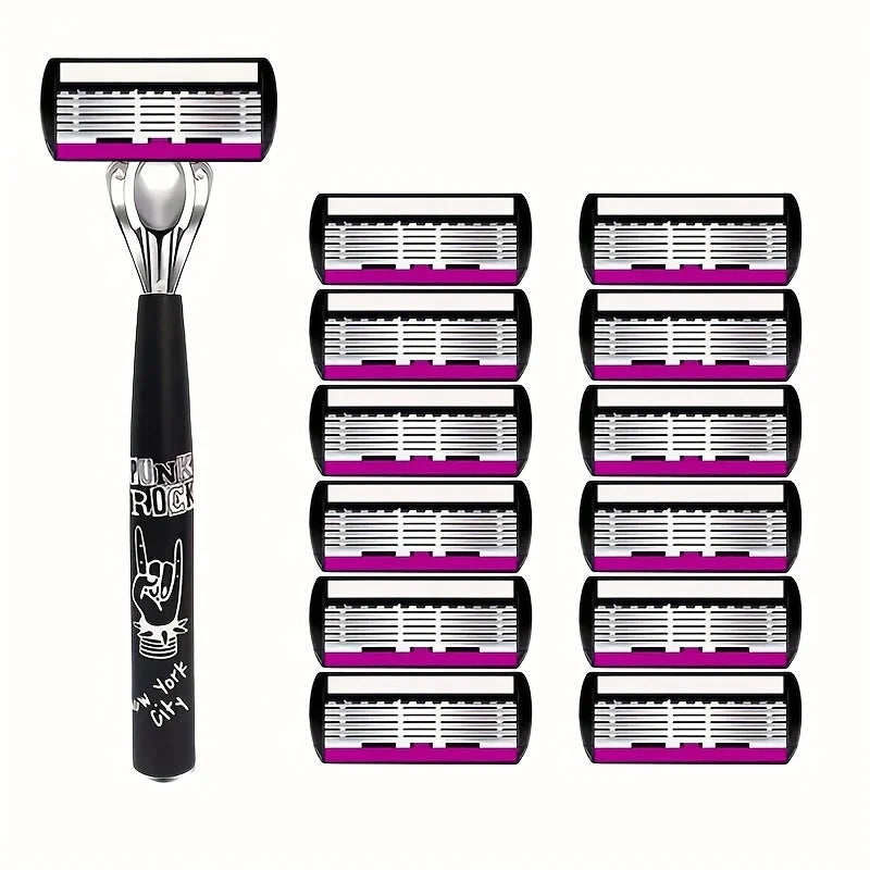 Razor Shaver for Men, Premium Shaving Shaver, 6-Layer Razor Face Beard Hair Comes with Replaceable Blades, 6-Layer Refills