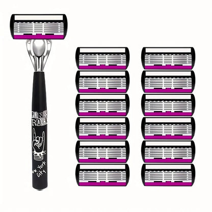 Razor Shaver for Men, Premium Shaving Shaver, 6-Layer Razor Face Beard Hair Comes with Replaceable Blades, 6-Layer Refills