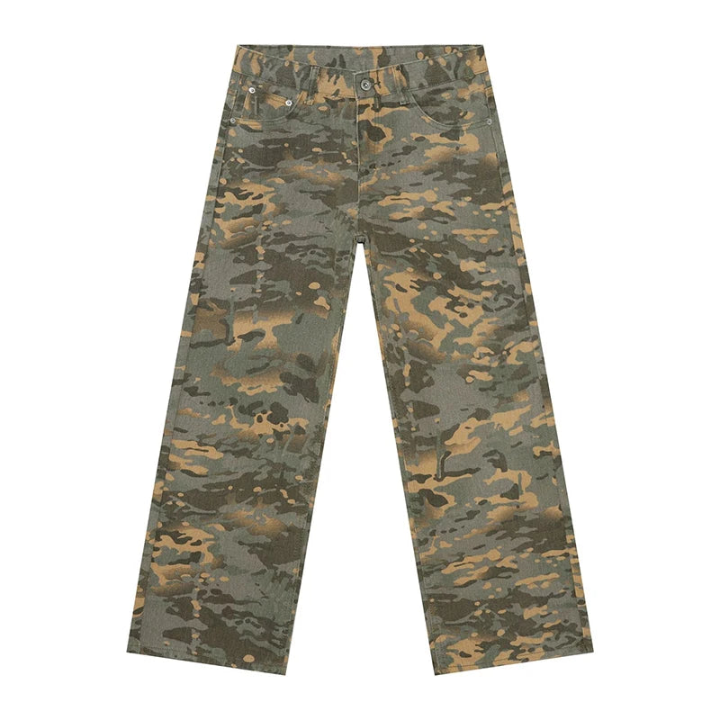 Men's Printed Loose Straight-Leg Jeans