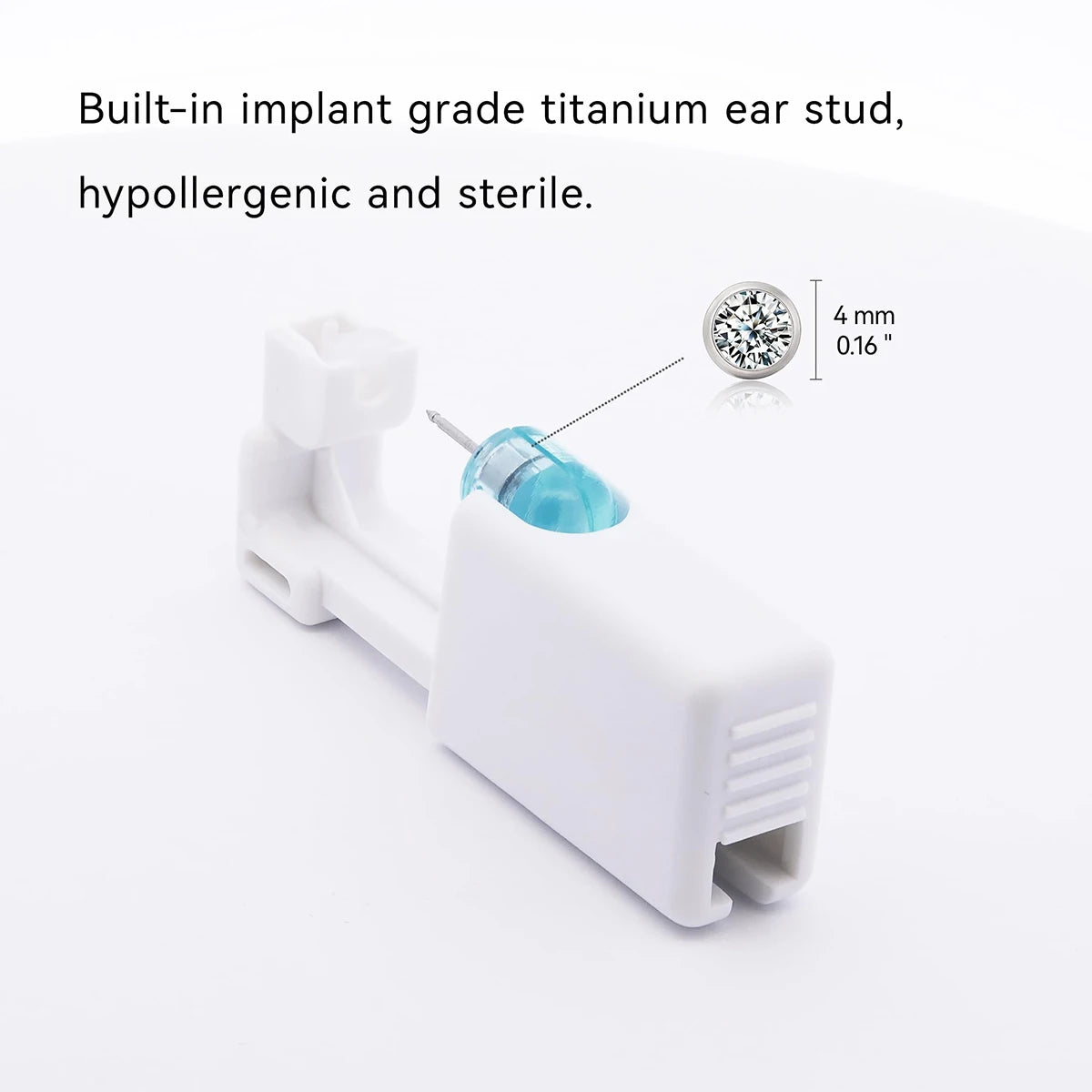 Ear Piercing Tool, Disposable Ear Piercing Gun with Preloaded Ear Stud,Self Ear Piercing Gun Kit with 4mm Zirconia Earrings Stud