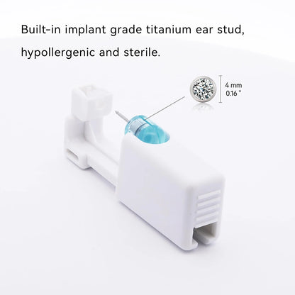 Ear Piercing Tool, Disposable Ear Piercing Gun with Preloaded Ear Stud,Self Ear Piercing Gun Kit with 4mm Zirconia Earrings Stud