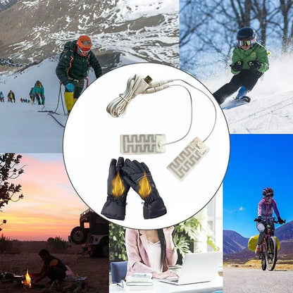 Tolex Thermal Electric USB Gloves Heater Heated Gloves Carbon Fiber Cloth Skis Mittens Winter Heating Film Pad for Winter Cold