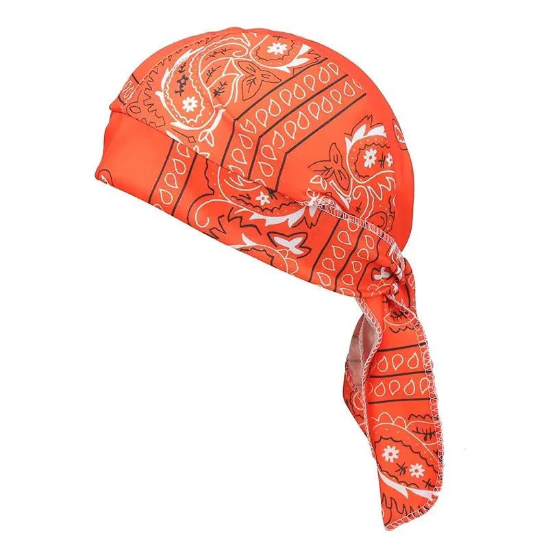Paisley Durag Cycling Unisex Outdoor Bandana Headwrap Hiking Hip Hop Breathable Motorcycle Skull Cap Streetwear Retro Bandana
