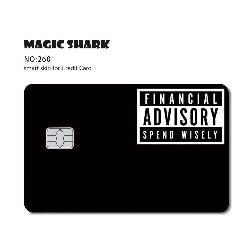 Magic Shark Dog Meme Hunter Snake Stonks 3M Matte PVC Front Sticker Film Cover Skin for Bank Debit Credit Card
