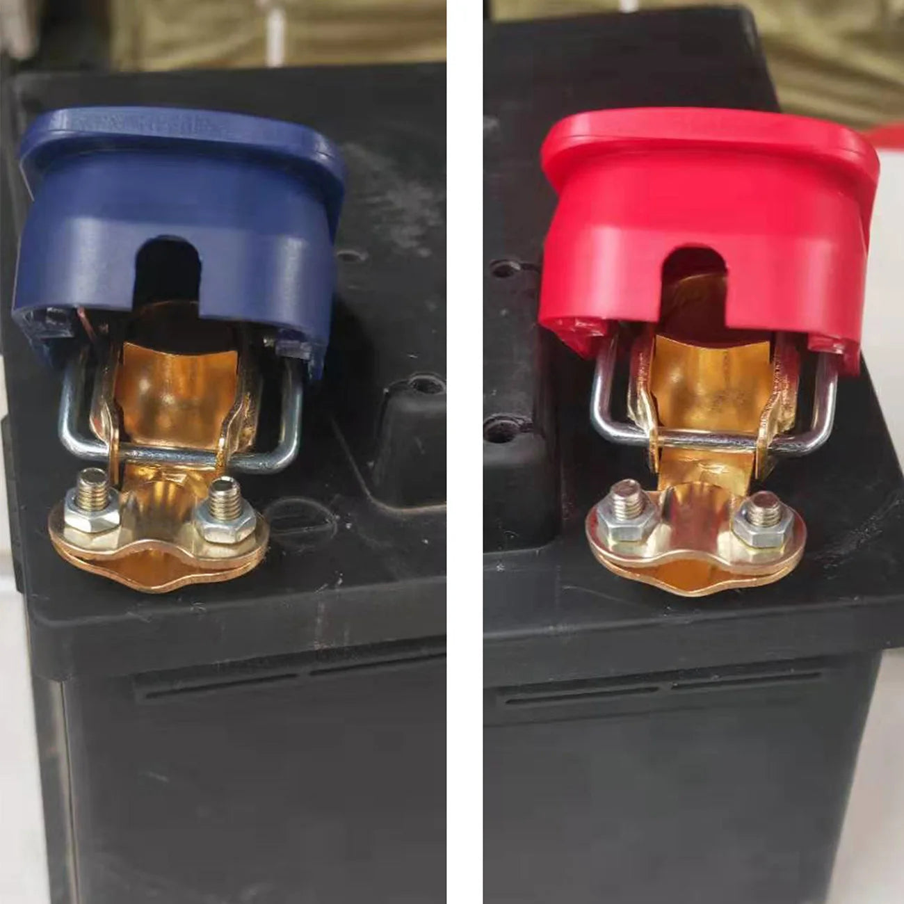 2Pcs Car Battery Terminal Connectors Quick Release Disconnect 12V 24V Positive Negative Battery Cable Ends for SAE/JIS Type Car