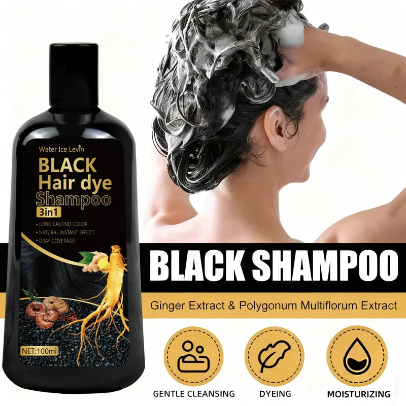 Natural Black Hair Dye Mild Non-Irritating Formula. Rich Lasting Color. Conveniently Skip Salons. Perfect Friends Elders.