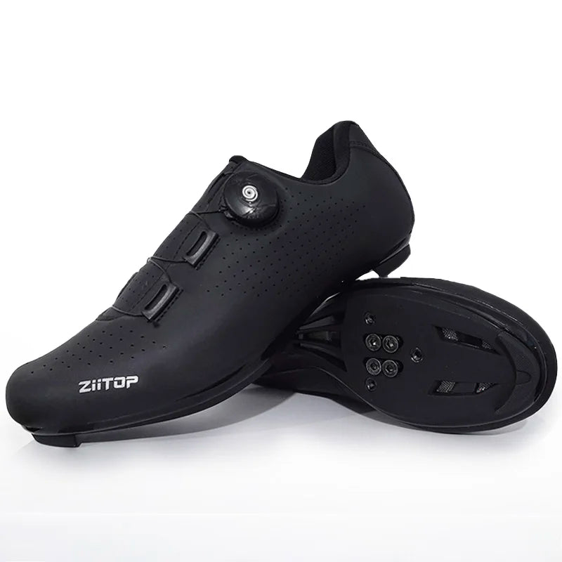 New Men Cycling Sports Shoes Outdoor MTB Shoes PU Leather Breathable Lightweight SPD Lock Shoes Women Racing Pedal Bicycle Shoes