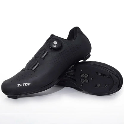 New Men Cycling Sports Shoes Outdoor MTB Shoes PU Leather Breathable Lightweight SPD Lock Shoes Women Racing Pedal Bicycle Shoes