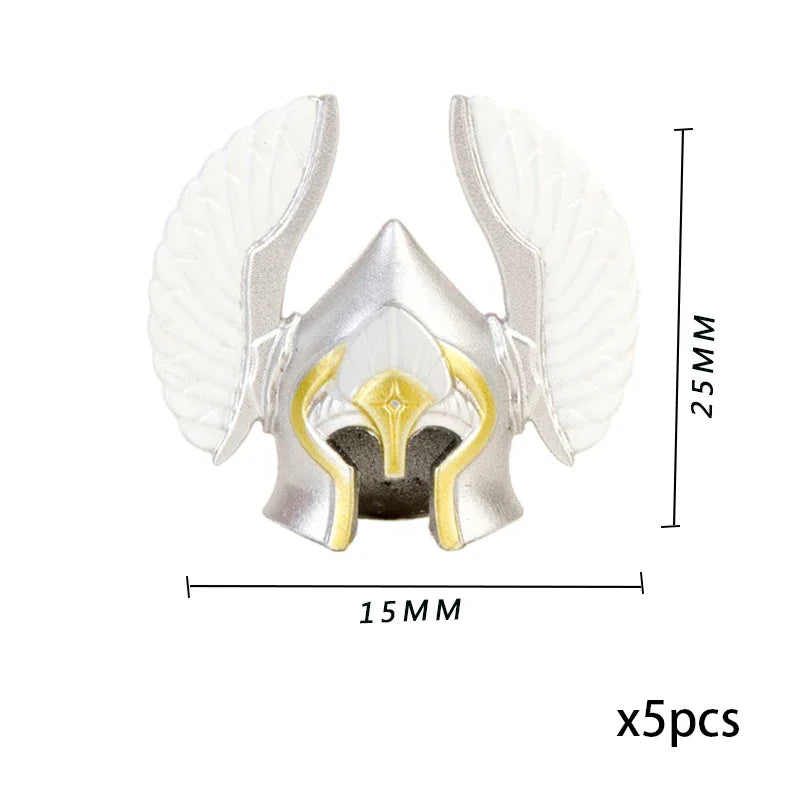 Viking Pirate Age Bullhorn Hat Medieval Knight Roman Warrior Soldier Helmet Action Figures Building Blocks Toys For Children