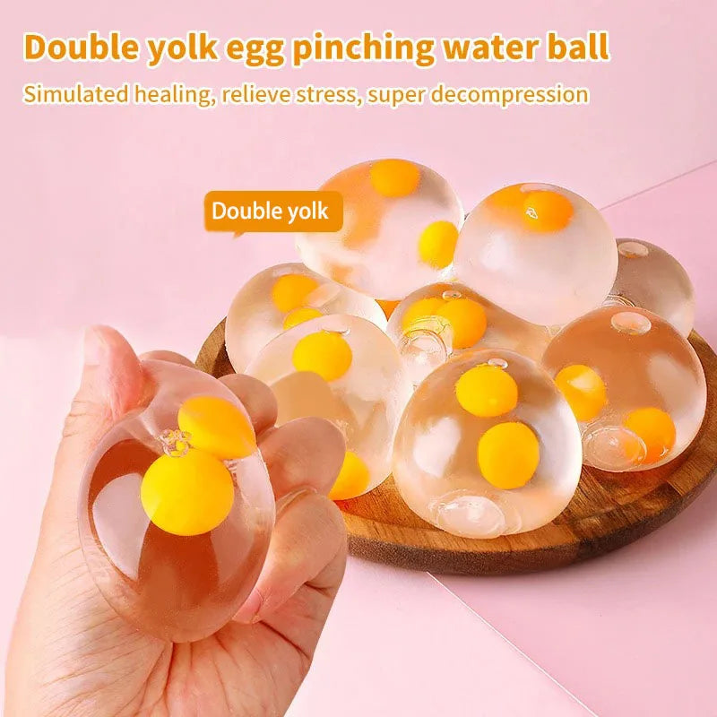 Yolk Balls for Kids Splat Ball Squishy Clear Egg Yolk Fun Squeeze Toy Anxiety Reducer for Kids Adults Birthday Party Favors