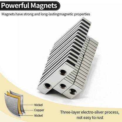 Super Strong Neodymium Magnet  N35 NdfeB Permanent Magnetic imanes Block with holes Powerful Magnets Refrigerator Magnet