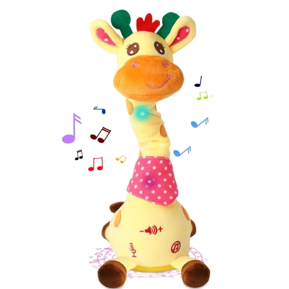 Repeating What You Say Dancing Talking Giraffe Toy with 10 Songs Plush Swaying Dancing Giraffe Adjustable Volume Glowing