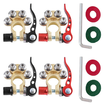2Pcs Car Battery Terminal Connectors Quick Release Disconnect 12V 24V Positive Negative Battery Cable Ends for SAE/JIS Type Car