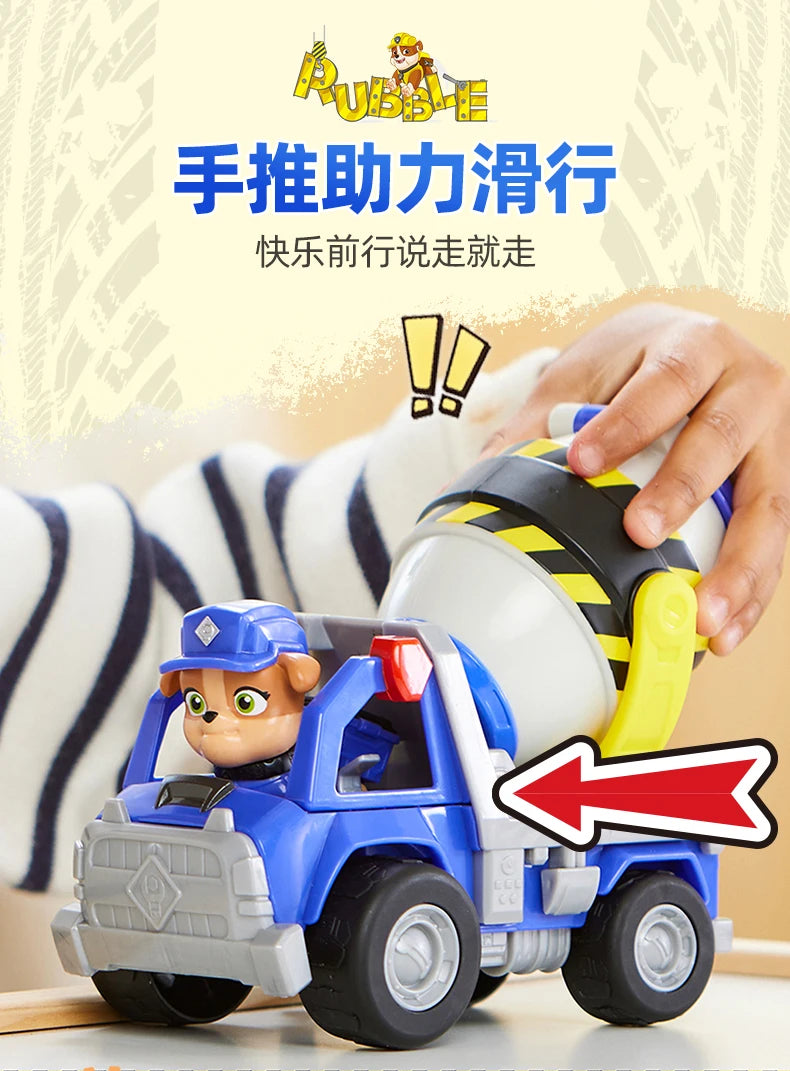 100% Genuine Paw Patrol Rubble & Crew Toy Wheeler Mix Charger Action Figure Doll with Collectible Figures Kids Toy Birthday Gift