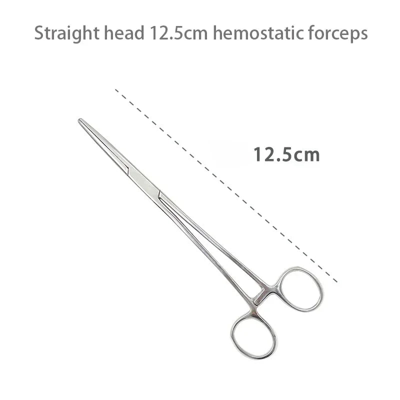 1pc Stainless Steel Hemostatic Forceps Surgical Forceps Tool Hemostat Locking Clamps Forceps Fishing Pliers Curved/Straight Tip