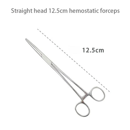 1pc Stainless Steel Hemostatic Forceps Surgical Forceps Tool Hemostat Locking Clamps Forceps Fishing Pliers Curved/Straight Tip