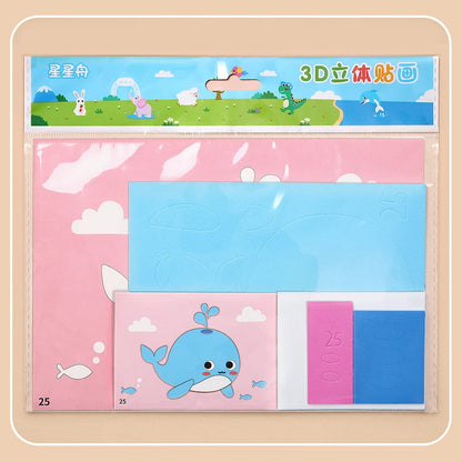 6pcs/set 3D EVA Foam Sticker DIY Cartoon Princess Animal Puzzle for Children Kids Multi-patterns Styles Toys for Children Gift