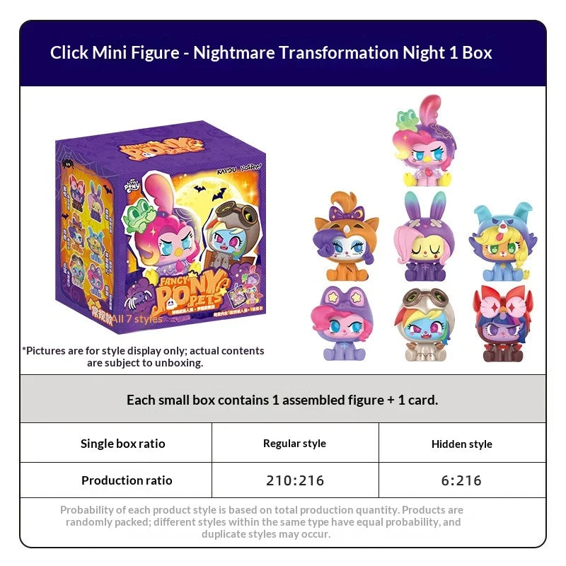 Kayou My Little Pony Blind Box Fancy Pony Pets Lovely Desktop Ornaments Action Figurine Cute Model Doll Christmas Gift Toys