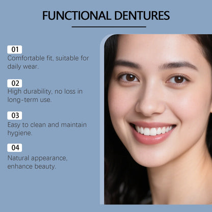 Adjustable Teeth Dentures Full Set Whitening Silicone Denture Set Fit Temporary Orthodontic Teeth Dentures Fake Tooth Oral