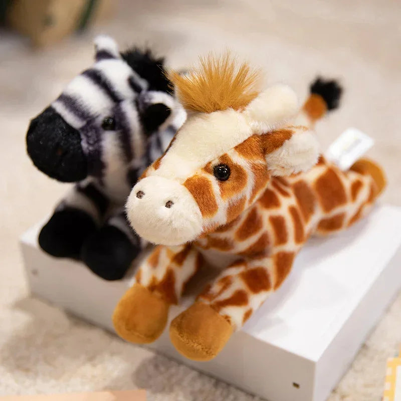 Hot Sale 22cm Mini Stuffed Forest Animals Bulk Jungle Animal Lovely Toys Lion Tiger Fox Deer Zebra Plush for Birthday Gift