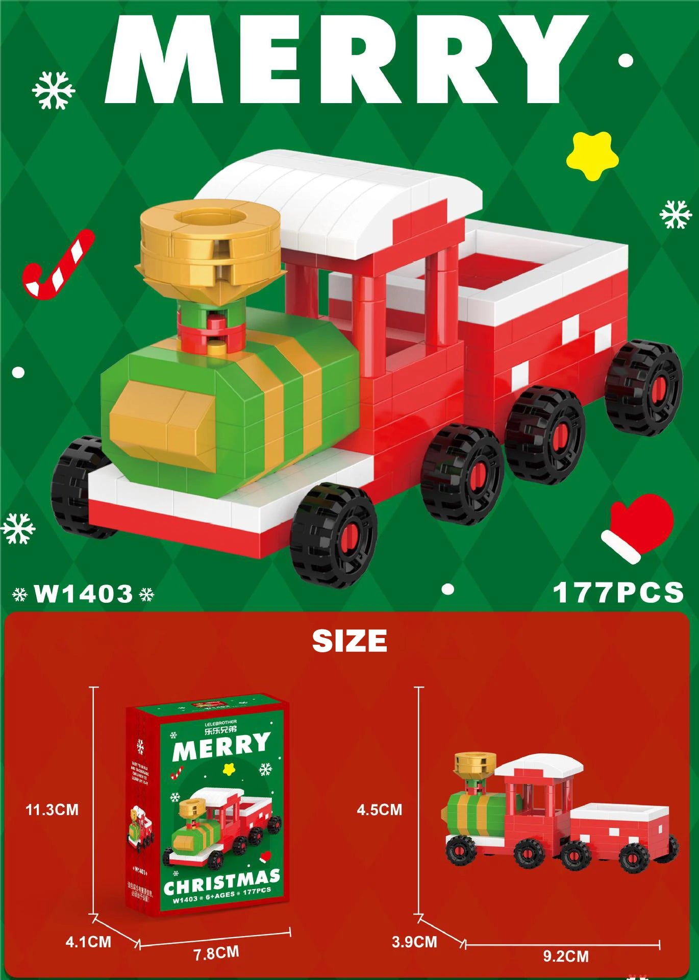 Christmas Building Block Santa Claus Snowman Elk Tree Micro Brick Puzzle Assembly Model Home Decoration Xmas Party Gift Kid Toy