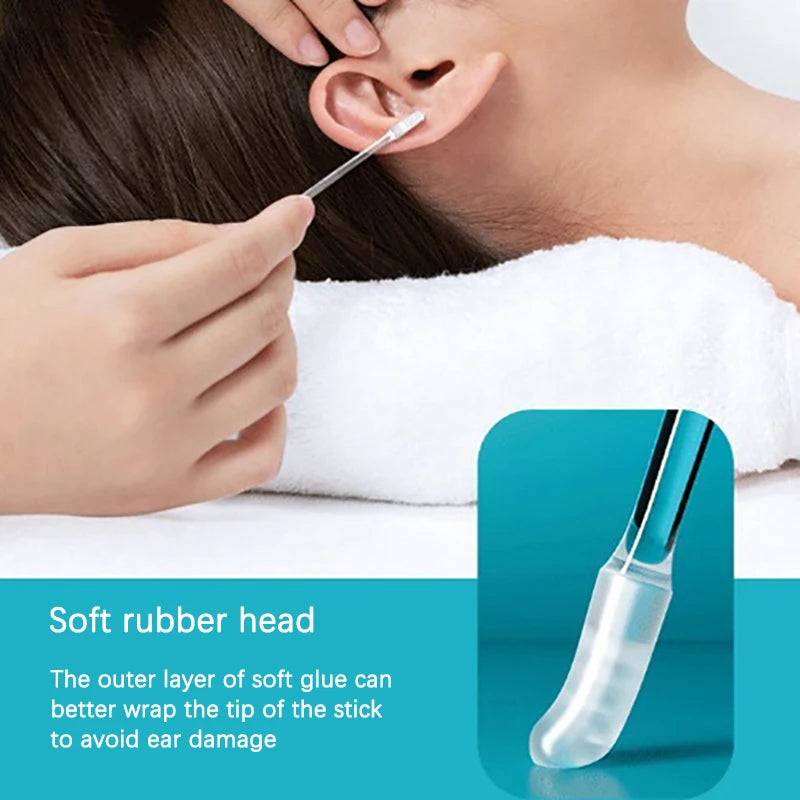24Pcs Disposable Silicone EarWax Remover sticky ear pick For Kids Olders Adult S/L Ear Cleaner Reusable Adhesive Earpick 2030
