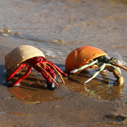 Oenux Simulation Ocean Sea Life Animals Model Lovely Crab Action Figures Toy Cake Toppers Collection Jouet Kids Education Gift