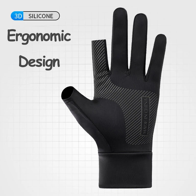 Summer Men Women Gloves Fitness Sports Fishing Cycling Ice Silk Breathable Elastic Sun Protection Touchscreen Driving Gloves