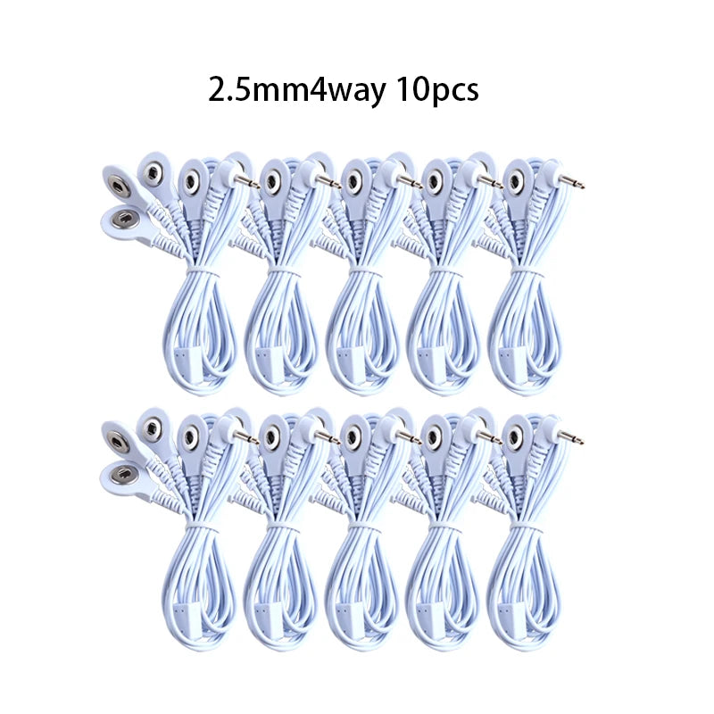 2/4 Way 2.5mm Button  Electrode Tens Cable Conductive Line Wire for Digital Tens Machine Body Massager for Electrode Pads