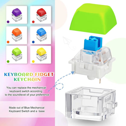 3/6PCS Keyboard Fidget Toy Keyboard Keychain Decompression Toys Button Stress Relief Gifts for Office School