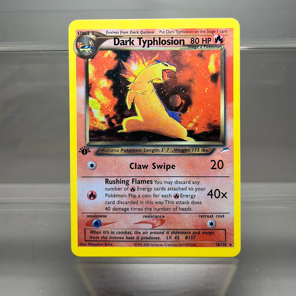 Neo Destiny Charizard PTCG Single Collection Card 1st Edition 1996 Tyranitar Gengar Card PKM Proxy Cards Toys Gifts
