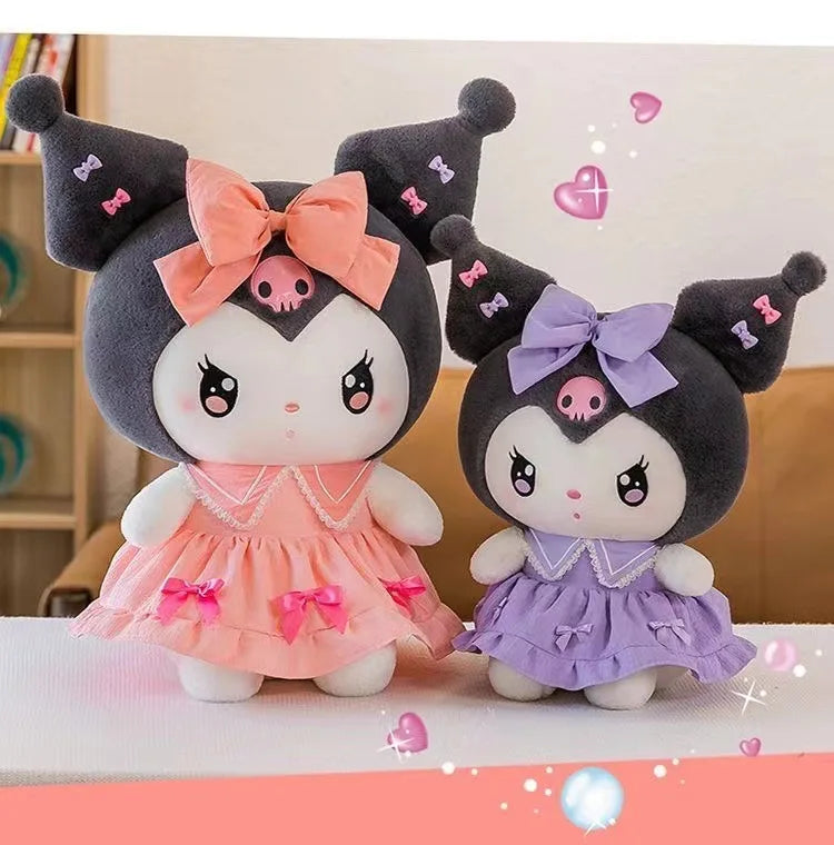 30cm Sanlio Purple Dress Kuromi Stuffed Plush Toy Cute Anime Surrounding Melody Plush Doll Gift for Girlfriend's Birthday
