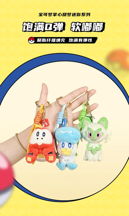 Original Anime Pokemon Kawaii Pikachu Keychain Gengar Mew Sprigatito Mimikyu Stuffed Toy Cute Plush Keyring Doll Pendant Gift